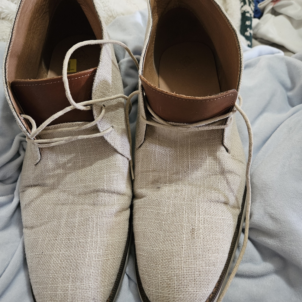 Milano Cream and Brown Chukka Boots